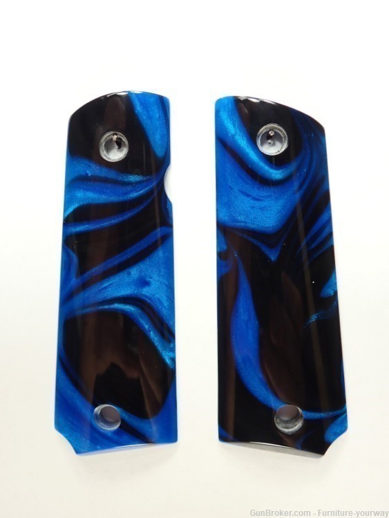Black & Blue Pearl Grips for Browning 1911-22 1911-380 Grips-img-0