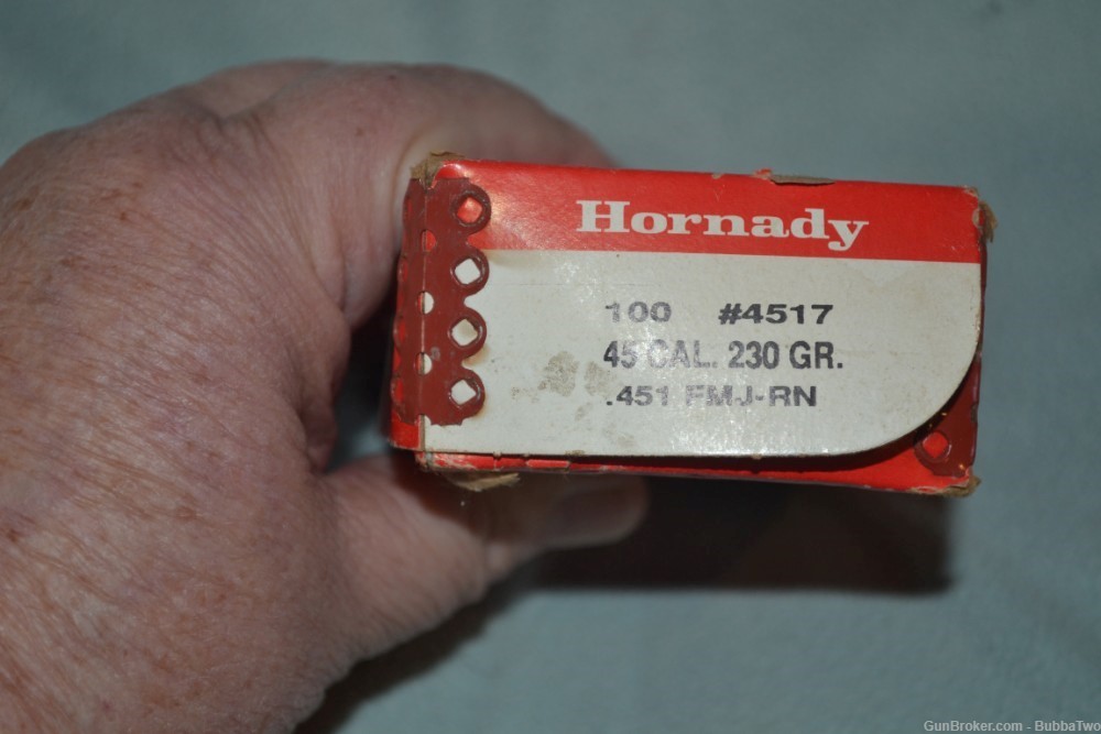 Hornady #4517 .451 dia 230 grain FMJ bullets NOS box of 80-img-1