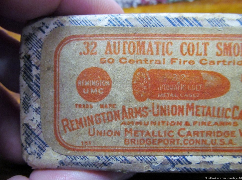 Vtg. Remington-UMC Union Metallic .32 Auto Colt Box -Full -Free Shipping-img-1