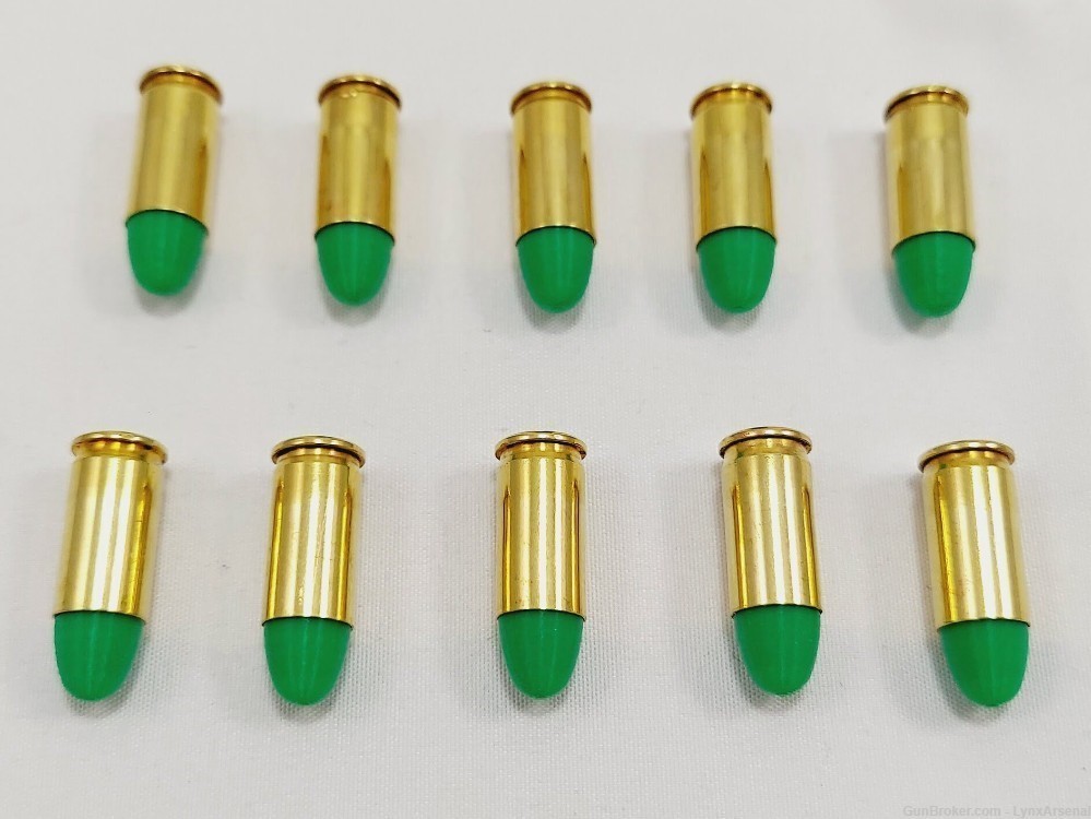 32 ACP Brass Snap caps / Dummy Training Rounds - Set of 10 - Green-img-4
