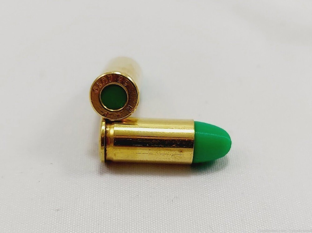 32 ACP Brass Snap caps / Dummy Training Rounds - Set of 10 - Green-img-1