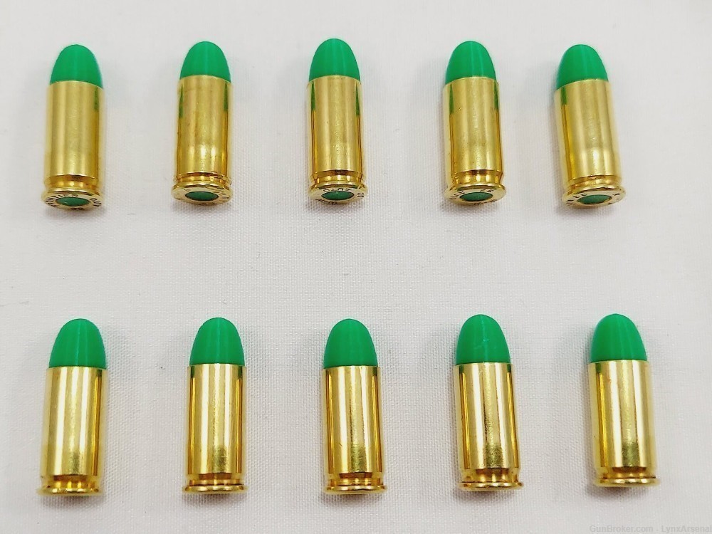 32 ACP Brass Snap caps / Dummy Training Rounds - Set of 10 - Green-img-2