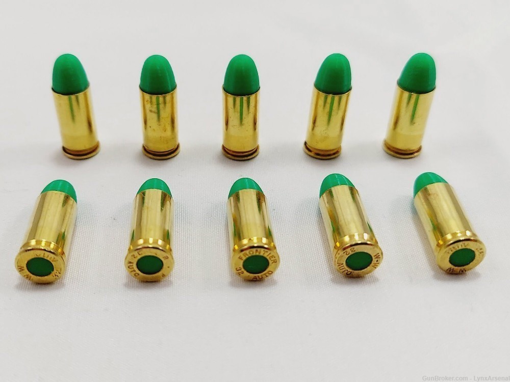 32 ACP Brass Snap caps / Dummy Training Rounds - Set of 10 - Green-img-0