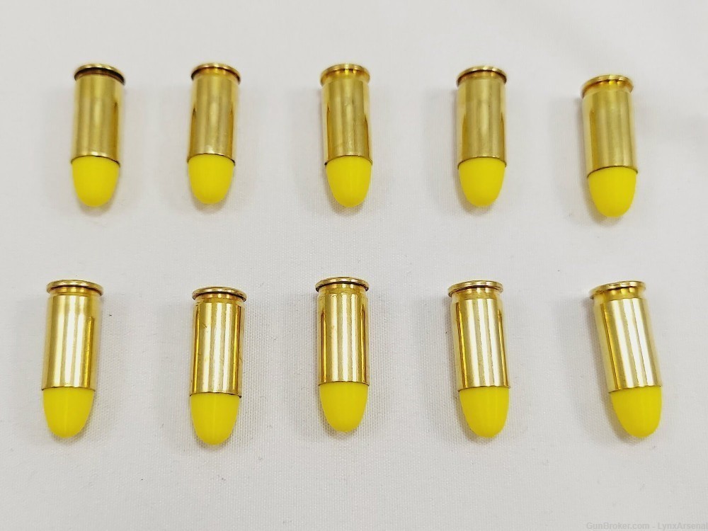 32 ACP Brass Snap caps / Dummy Training Rounds - Set of 10 - Yellow-img-4