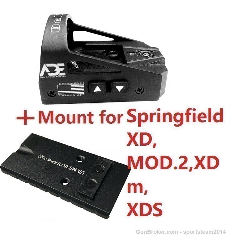 ADE RD3-012 RED Dot Sight + XD MOUNT for Springfield XD XDS-img-0