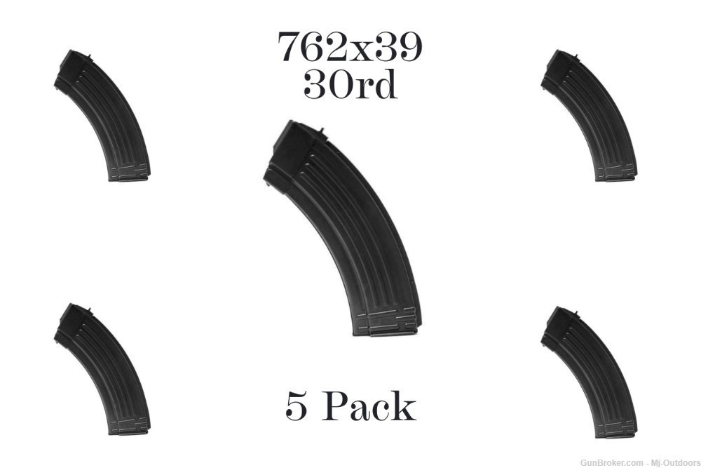 KCI USA AK-47 Rifle Magazine 7.62x39mm 30/rd Black 5 Pack-img-0