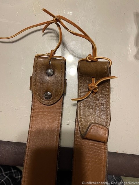 Wide Heavy Duty Vintage Leather Sling -img-0