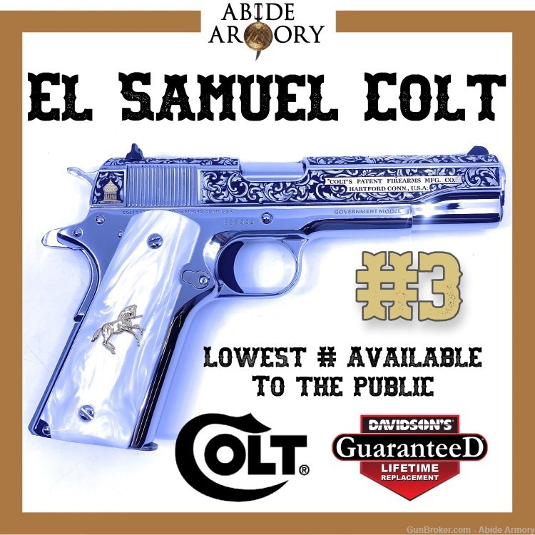 El Samuel Colt 1911 Stainless 38 SERIAL #3 LOWEST AVAILABLE TO PUBLIC-img-0
