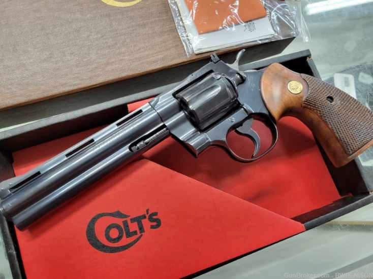 Rare Blued 6" Colt Python Made In 1968 With Box And Paperwork Nice Shape-img-3