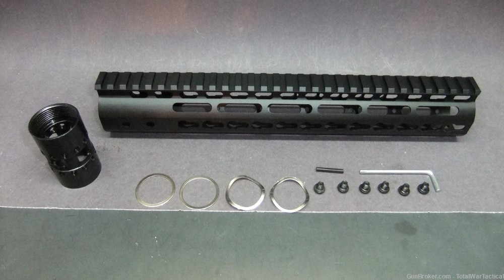 12" AR15 AR Slim BLACK KeyMod Free Float Handguard Rail Grip 223 AR-15 5.56-img-1
