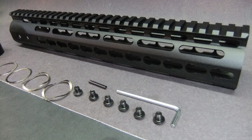 12" AR15 AR Slim BLACK KeyMod Free Float Handguard Rail Grip 223 AR-15 5.56-img-2