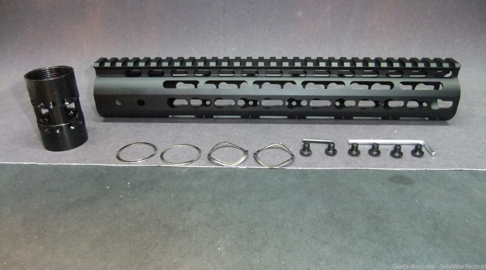 12" AR15 AR Slim BLACK KeyMod Free Float Handguard Rail Grip 223 AR-15 5.56-img-0