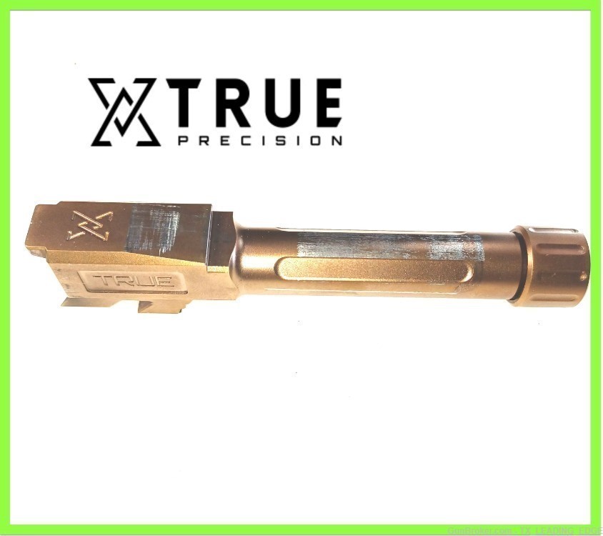 True Precision Match Grade 9mm THREADED Fluted Barrel G43 COPPER T46-img-0
