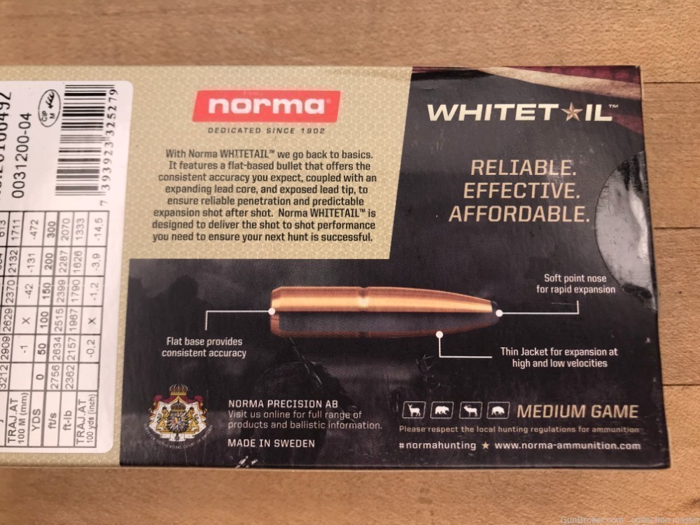 Norma 6.5 Creedmoor Whitetail Ammo 20 Rounds One Box Soft Point 140 GR-img-3