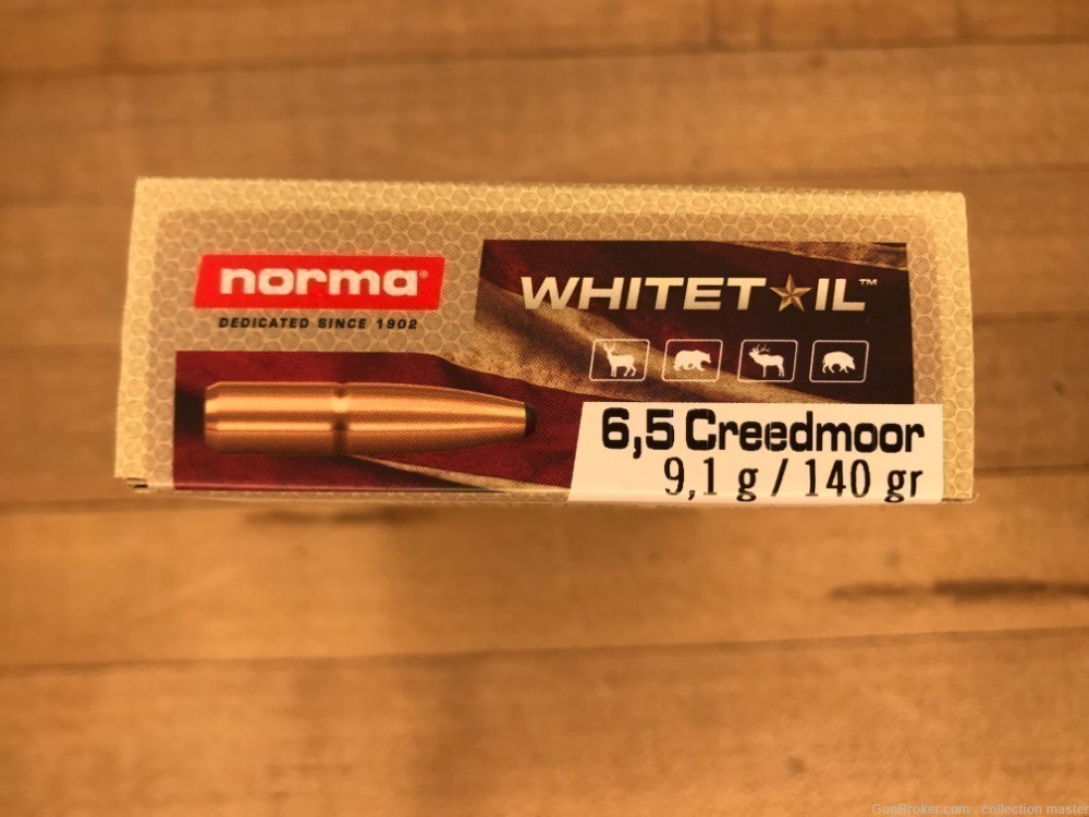 Norma 6.5 Creedmoor Whitetail Ammo 20 Rounds One Box Soft Point 140 GR-img-1
