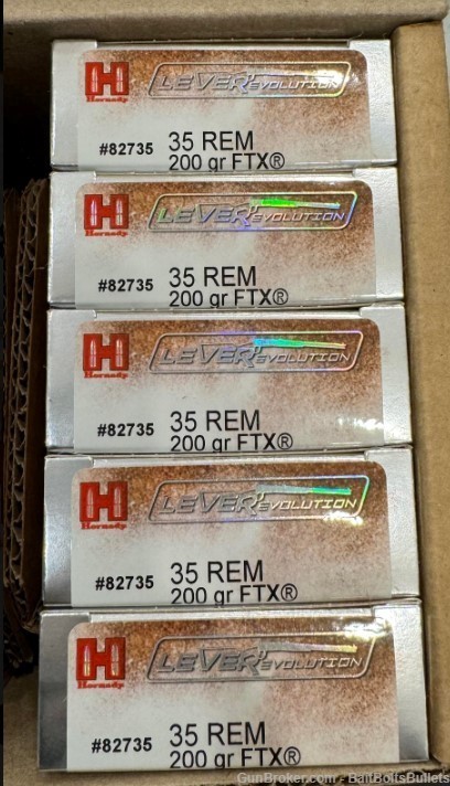 35 Remington Hornady 200gr FTX 100rds 5 Boxes CA OK ! #82735-img-0