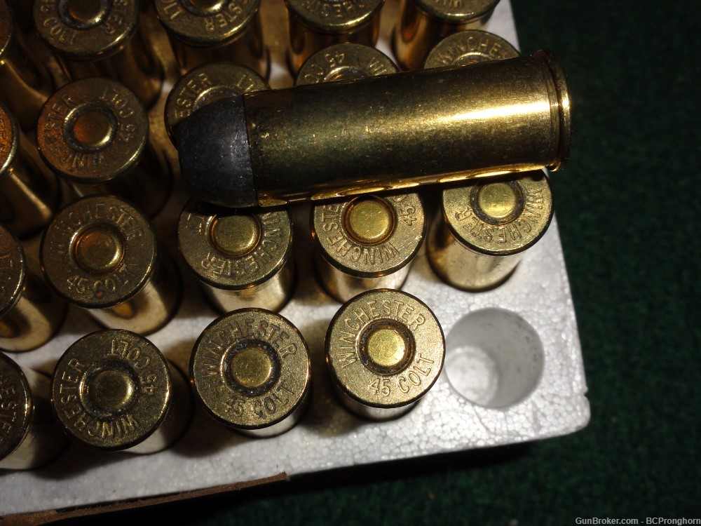 100 Rnds Factory Winchester Ammo for .45 Colt, 250 gr LFN Cowboy-img-2