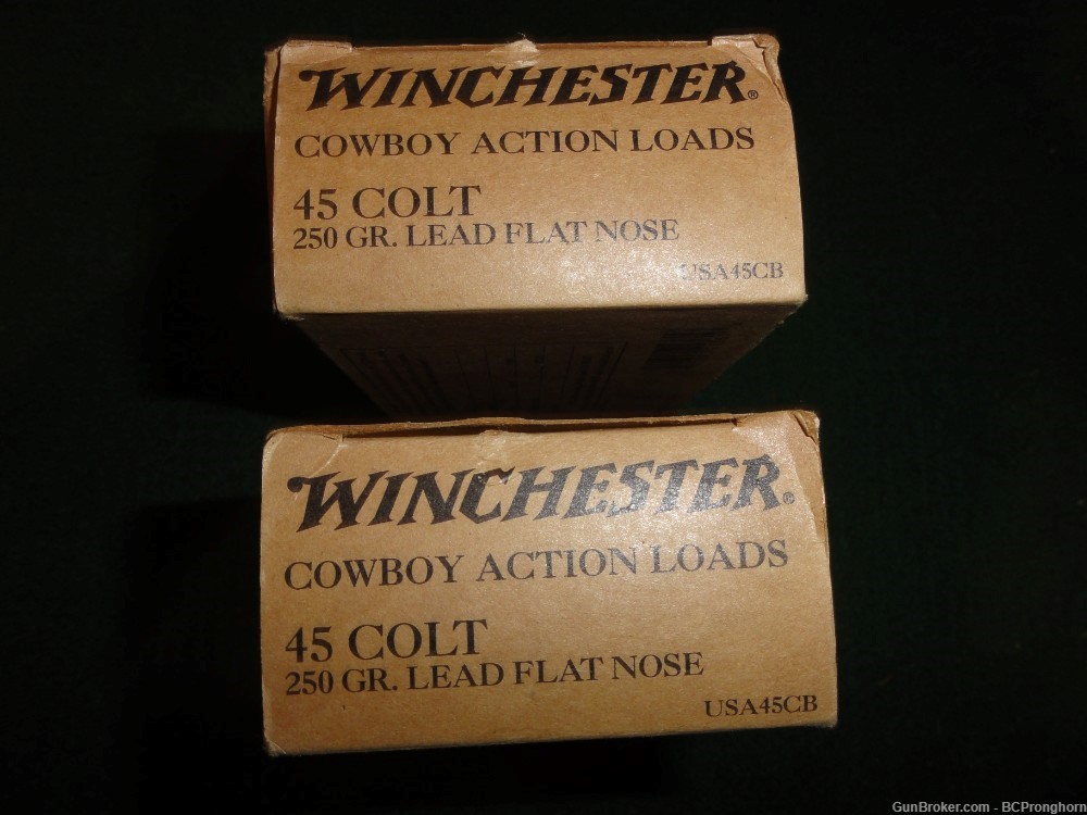 100 Rnds Factory Winchester Ammo for .45 Colt, 250 gr LFN Cowboy-img-1