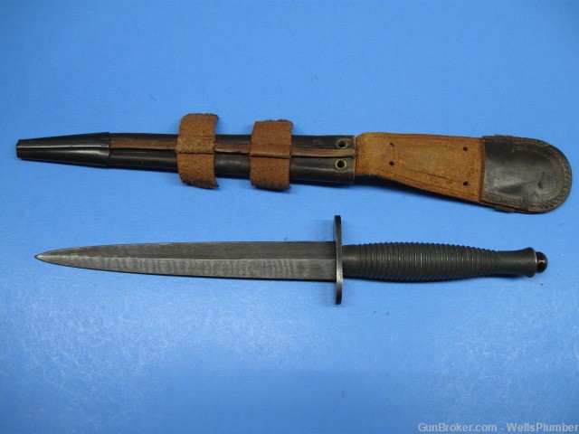 BRITISH WWII 3RD PATTERN F/S STILETTO FIGHTING KNIFE WITH ORIGINAL SCABBARD-img-3
