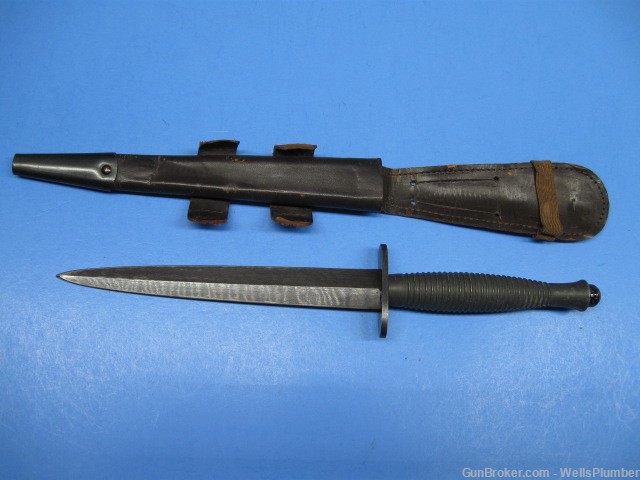 BRITISH WWII 3RD PATTERN F/S STILETTO FIGHTING KNIFE WITH ORIGINAL SCABBARD-img-0