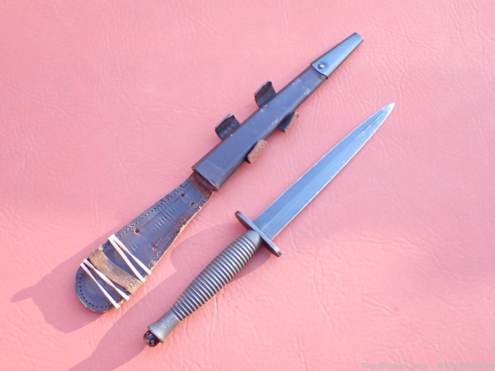 BRITISH WWII 3RD PATTERN F/S STILETTO FIGHTING KNIFE WITH ORIGINAL SCABBARD-img-5