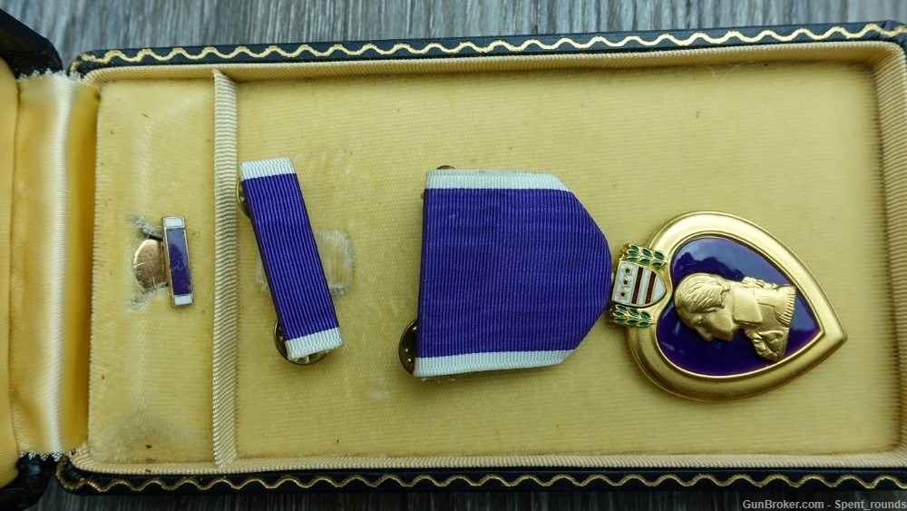 WW2 US Purple Heart medal CASED box badge WWII-img-4