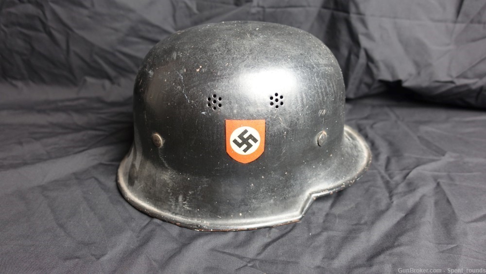 WWII GERMAN CIVIL POLICE MODEL 1934 HELMET-ORIGINAL-COMPLETE-img-0