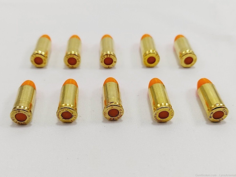 32 ACP Brass Snap caps / Dummy Training Rounds - Set of 10 - Orange-img-3