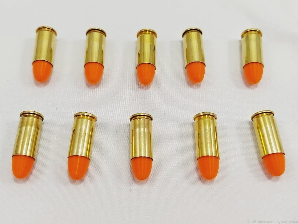 32 ACP Brass Snap caps / Dummy Training Rounds - Set of 10 - Orange-img-4