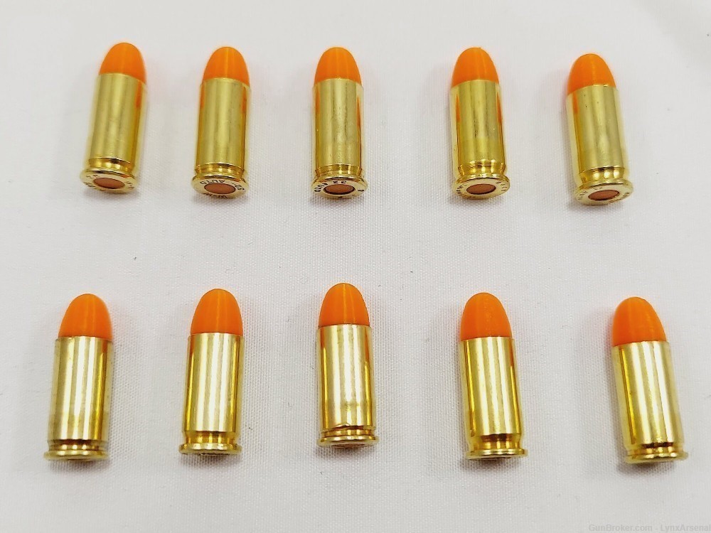 32 ACP Brass Snap caps / Dummy Training Rounds - Set of 10 - Orange-img-2