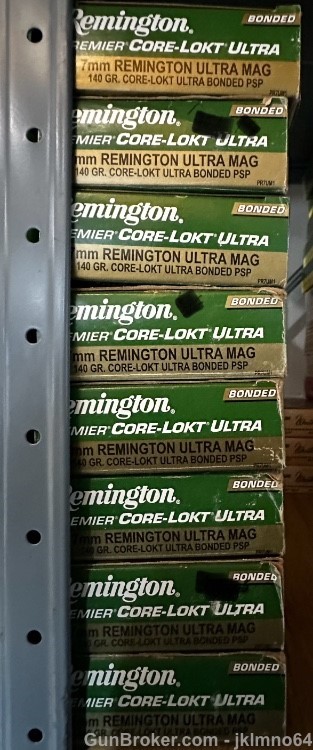 160 rounds Remington 7mm Rem Ultra Mag 140gr Core-Lokt UltraBonded PSP ammo-img-3