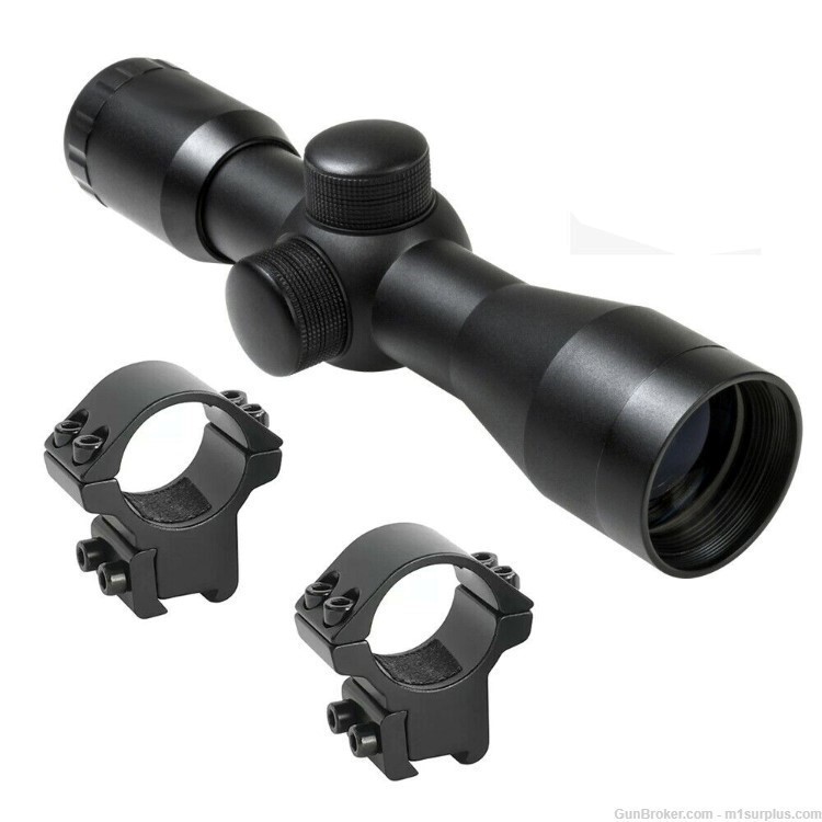 Compact 4x30 Scope + Rings For Mossberg 702 802 Plinkster Henry .22 Rifle-img-0
