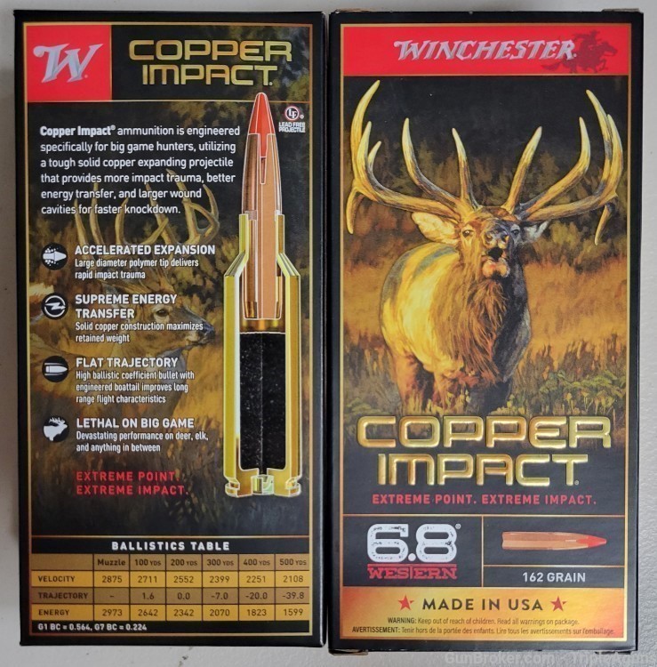 Winchester Copper Impact 6.8 Western 162gr lot of 40rds X68WCLF-img-1