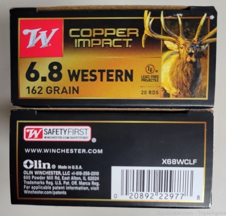 Winchester Copper Impact 6.8 Western 162gr lot of 40rds X68WCLF-img-0