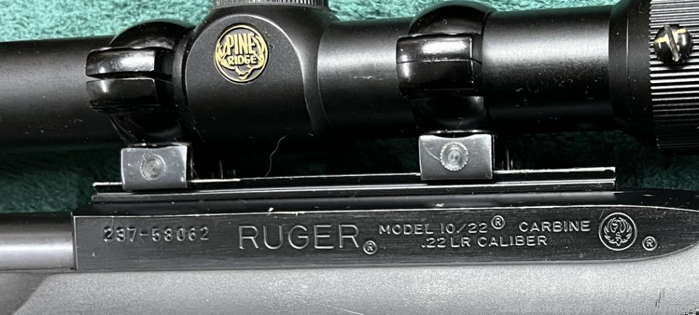 1993 Ruger 10/22 Carbine with scope, Hogue stock p/n 01103 1103-img-7