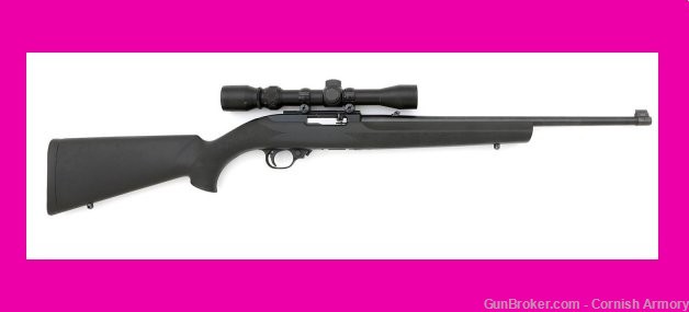 1993 Ruger 10/22 Carbine with scope, Hogue stock p/n 01103 1103-img-0