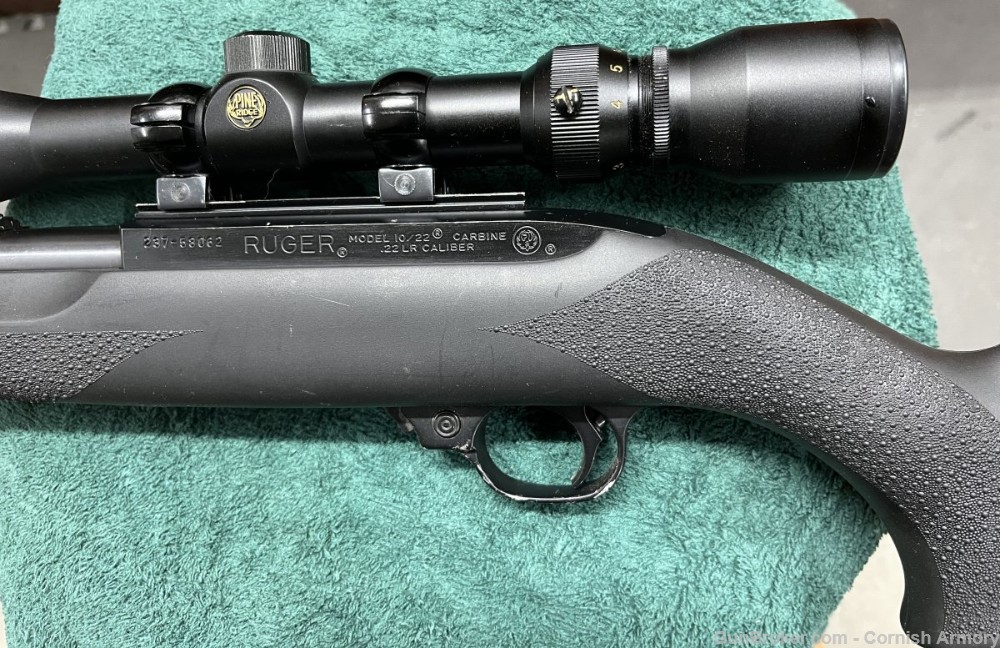 1993 Ruger 10/22 Carbine with scope, Hogue stock p/n 01103 1103-img-6