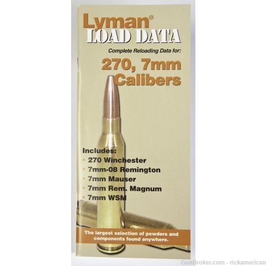 Lyman Load Data Paper Back Book for 270,7mm Calibers NEW! # 9870012-img-0