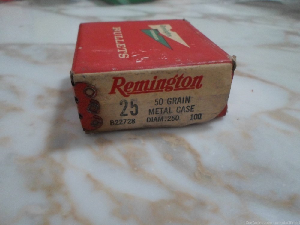 Remington 25 Cal .250" Dia 50 Gr Metal Case B22728 100ct-img-0
