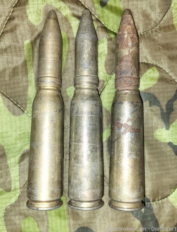 Lot of 3 20mm inert dummy cannon rounds ammo training LC-60-22-img-2