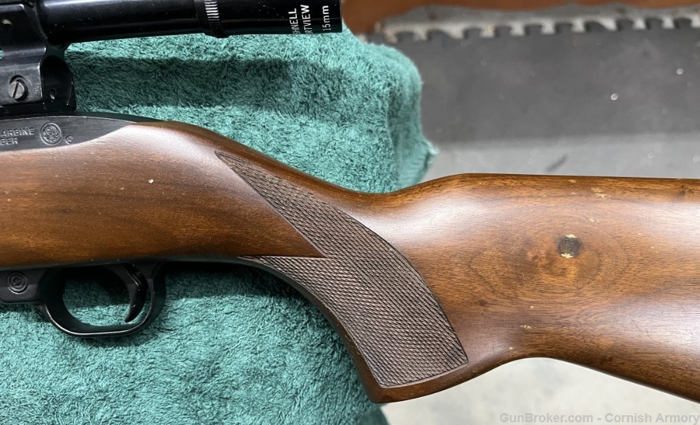 scoped Ruger 10/22 Deluxe Sporter Carbine w/checkered walnut stock-img-4