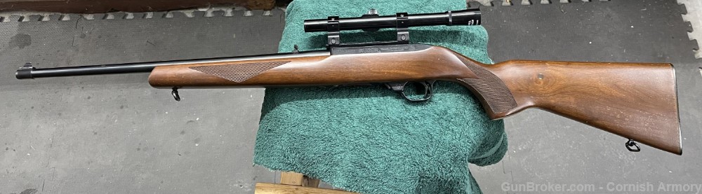 scoped Ruger 10/22 Deluxe Sporter Carbine w/checkered walnut stock-img-2