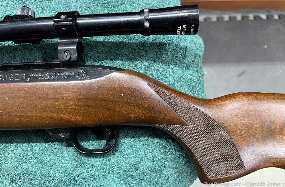 scoped Ruger 10/22 Deluxe Sporter Carbine w/checkered walnut stock-img-5