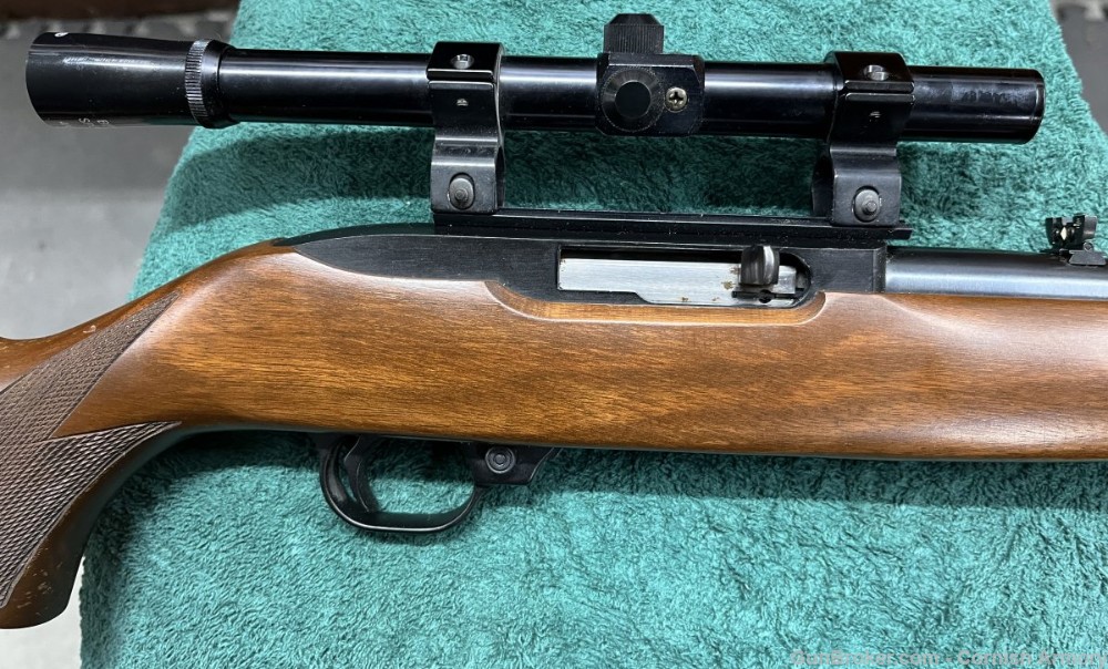scoped Ruger 10/22 Deluxe Sporter Carbine w/checkered walnut stock-img-13