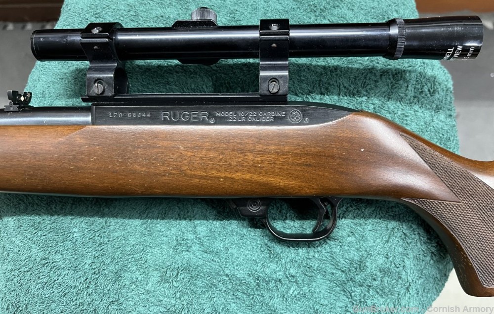 scoped Ruger 10/22 Deluxe Sporter Carbine w/checkered walnut stock-img-6
