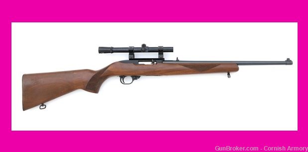 scoped Ruger 10/22 Deluxe Sporter Carbine w/checkered walnut stock-img-0