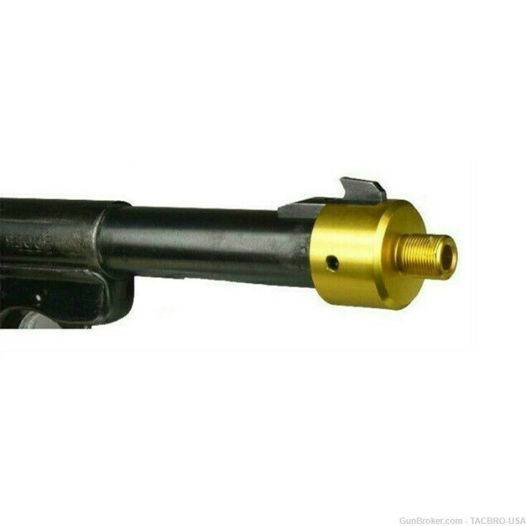 TACBRO Gold Ruger .22 Mark 1,2,3 Bull Barrel 1/2"x28 Muzzle Brake Adapter-img-4