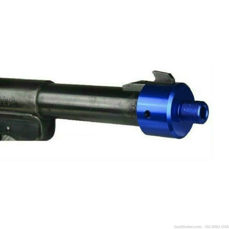 TACBRO Blue Ruger .22 Mark 1,2,3 Bull Barrel 1/2"x28 Muzzle Brake Adapter-img-4