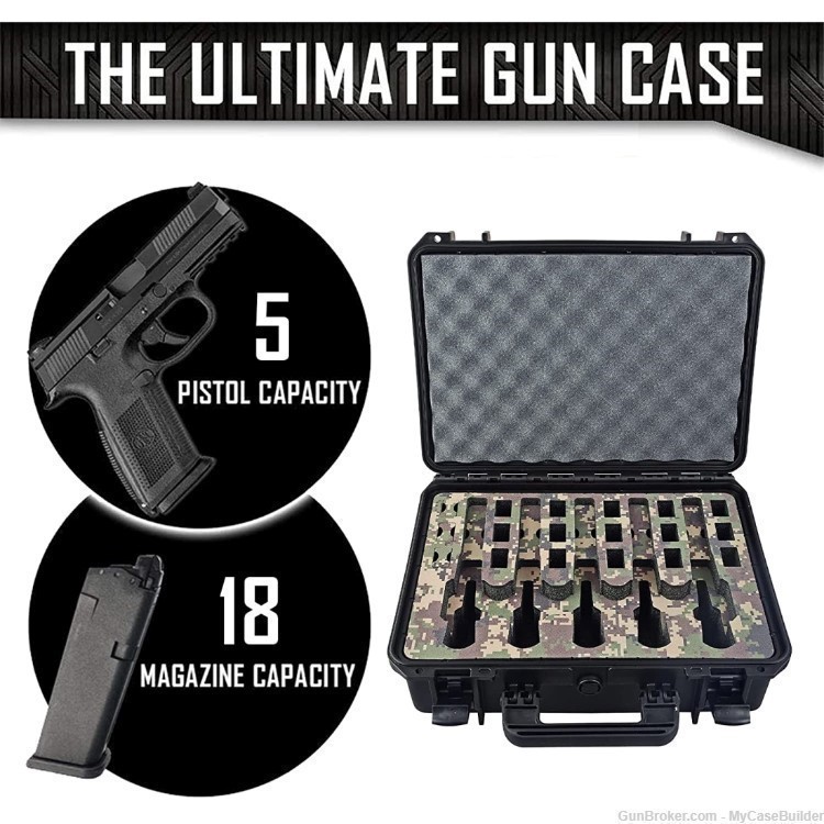 Digital Camo – 5 Pistol 18 Magazine DORO 1611-6 Heavy Duty Case-img-2