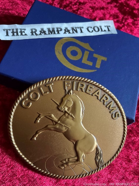  Rampant Colt Brass Buckle New Condition-img-0